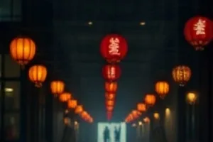 《十月的雨》街景封面：雨幕里亮着的旧书店招牌